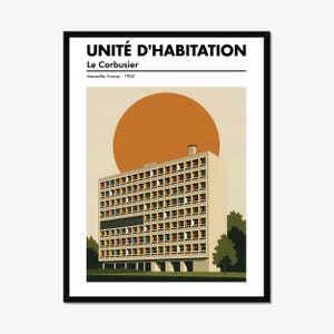 Architecture Print | Unité d’Habitation Le Corbusier | Modernist Wall Art Printable | Digital Print | Brutalist Décor | Instant Download