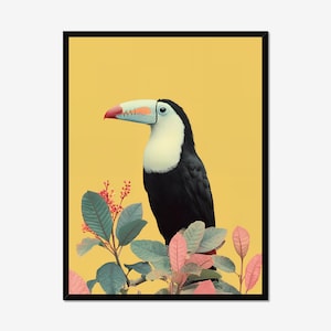 Tropical Bird Print | Colourful Toucan Wall Art | Modern Nature Poster | Bold Jungle Illustration | Digital Printable Art