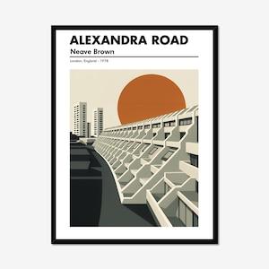 Architecture Print | Alexandra Road Estate Neave Brown | Modernist Poster, Brutalist Wall Art | Digital Printable Art