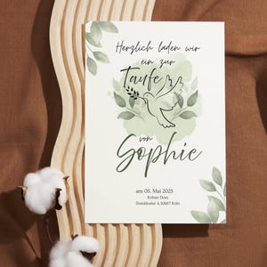 Modèle d'invitation au baptême | Carte de baptême numérique pour garçons et filles | Modèle Canva modifiable en PDF | Téléchargement instantané | Carte de baptême de bébé