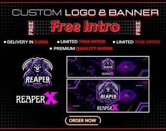 Christmas Edition | Custom Mascot Logo & Banner Design | Twitch, YouTube + FREE Intro Video