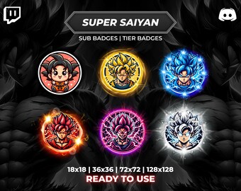 Super Saiyan Sub Badges Bundle | Anime Streamer Tier Badges (Digital Download)