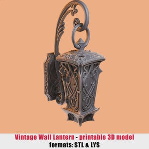 File STL per lanterna da parete vintage stampabile in 3D - Design intricato di lampada decorativa per stampa 3D / Lampada Void STL / File STL stampabile