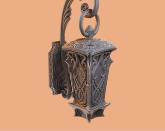 3D Printable Vintage Wall Lantern STL File – Intricate Decorative Light Fixture Design for 3D Printing | Void Lamp STL | STL File  Printable