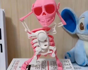 Articulated Skeleton STL Files - Dancing Skeleton 3D Printer Files - Funny Desk Toy - Halloween 3D Model - Dancing Skeleton STL File