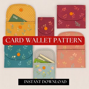 DIY Mini Card Holder Wallet PDF Sewing Pattern, Keychain Wallet Pdf ...