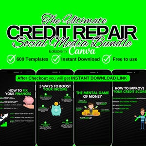 Credit business bundle, credit repair content, credit repair marketing, credit repair tools, credit repair social media, credit templates