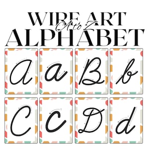Printable Knitted Wire Art Alphabet Template, Wire bending guide with arrows, Tricotin Wire Art Template, Wire Name, Wire Bending, Digital