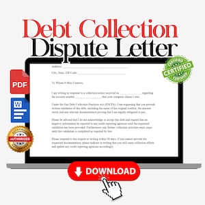 Carta de disputa de deuda, Carta de disputa de cobrador de deudas, Carta de disputa de cobro de deudas, Carta de validación de deuda, Plantilla de disputa, Informe de crédito