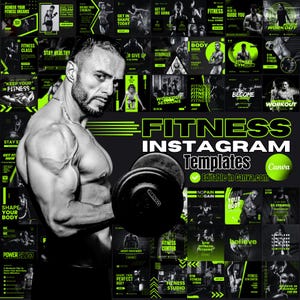 Fitness Trainer Social Media Post Canva Template, Fitness Instagram Post, Fitness Flyer, Gym Social Media, Gym Instagram Post, Gym Template