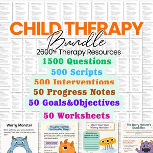 Paquete de terapia infantil, objetivos y metas, sesión de terapia para adolescentes, actividades de terapia de juego, terapeuta infantil, hojas de trabajo de terapia para adolescentes