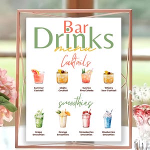 Printable Drink Graduation Party Lemonade Bar Editable Menu Sign and Lemonade Bar Canva template Class of 2025 grad Custom