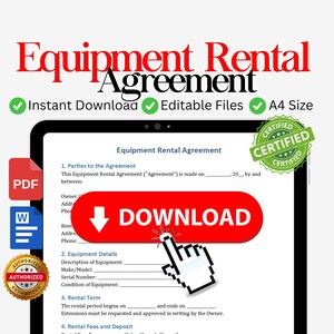 Equipment Rental Contract Equipment Rental Agreement Equipment Lease Contract Equipment Lease Agreement Rental Equipment Contract Agreement