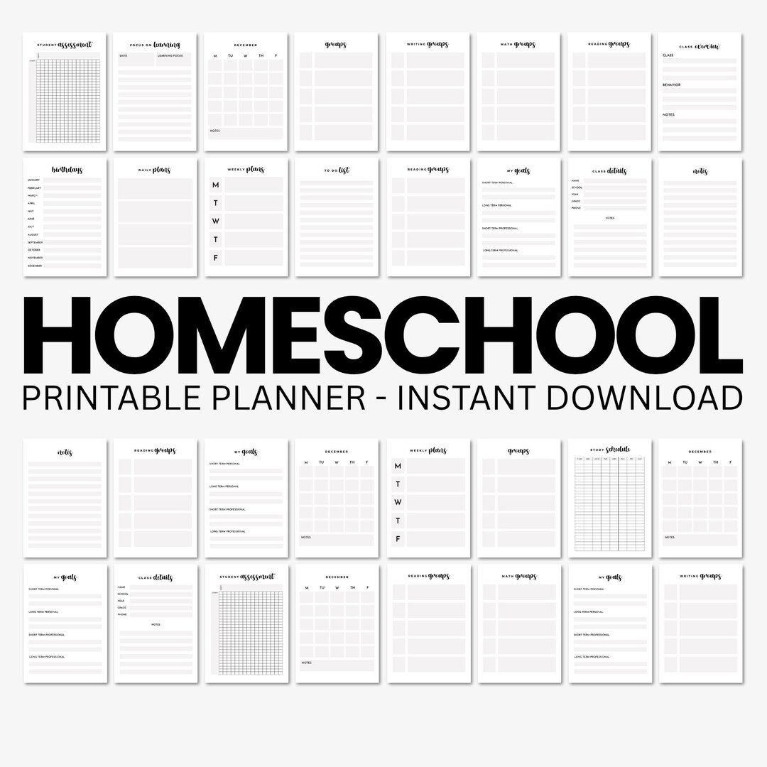 Homeschool Planner, Printable Teacher Planner, Weekly Lesson Plan ...