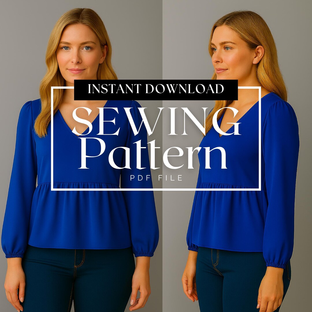 Workwear Sewing Pattern for Blouse, Smart Casual Blouse Pattern, Brunch ...