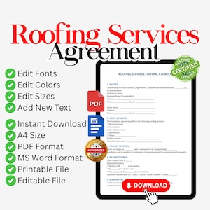 Contrato de reparo de telhado, contrato de instalação de telhado comercial, contrato de trabalho de telhado residencial, substituição de telhado, manutenção de telhado