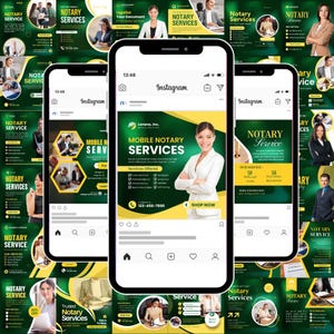 Notary Instagram Templates, Notary Social Media Marketing Templates, Notary Content, Notary Posts, Loan Signing Agent, Notary Business Post