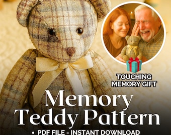 Memory Bear Pattern, Keepsake Bear Sewing Pattern, Teddy Bear, Stuffed Bear Pattern