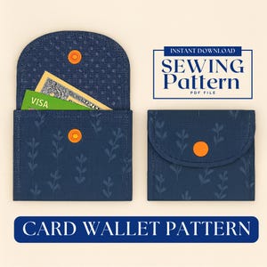 Card Holder Sewing Pattern, Mini Purse Pattern, Multipurpose Pouch Sewing, Mini Wallet Sewing, Card Wallet Sewing Pattern PDF for beginners