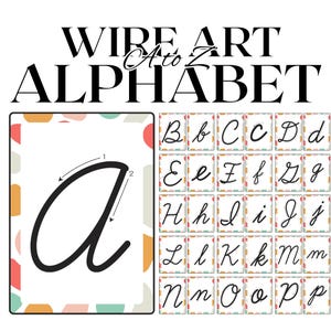Wire Art Alphabet with Arrows Template, Printable Knitted Wire Art, Wire bending guide, Tricotin Wire Art Template, Wire Name, Digital PDF