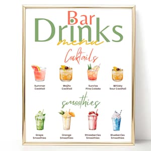 Lemonade Bar Sign Printable | Editable Canva Template | Summer Party Drink Station Decor | Instant Download
