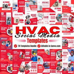 HVAC Canva Templates, hvac Marketing, HVAC Instagram Post, HVAC Social Media Templates, hvac Posts, Heating and Cooling Posts, hvac Content