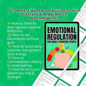 Emotional Regulation Workbook for Adults | Therapy Worksheets & Emotions Management Tools for Mental Health