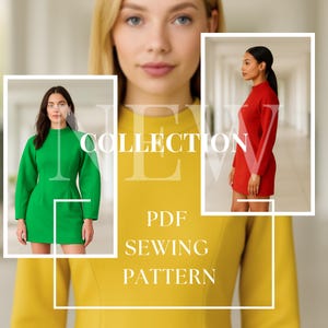 Easy Dress Pattern, Summer Dress, Boat Neck Midi Dress Sewing Pattern, Circle Dress Pattern, Evening Dress, Cocktail Dress, Prom Dress