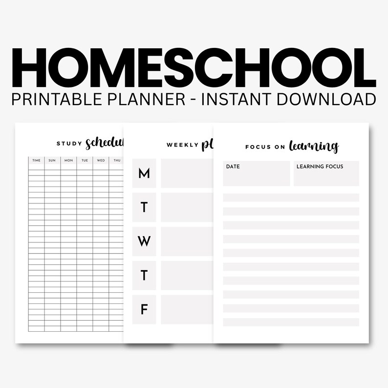Homeschool Planner, Printable Teacher Planner, Weekly Lesson Plan ...