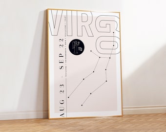 Virgo Constellation Print | Zodiac Astrology Art (Digital Download)