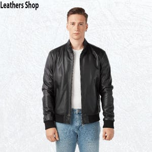 Handmade Lambskin Leather Jacket - Dark Brown - S to 6X