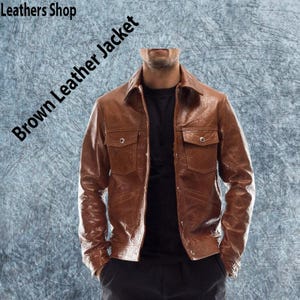 Italian Lambskin Leather Motorcycle Jacket: Slim Fit, Antiqued Brown