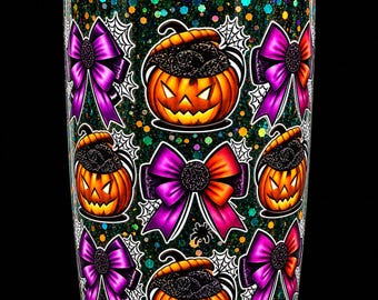 Halloween Glow in the dark Snow Globe Tumber 16oz