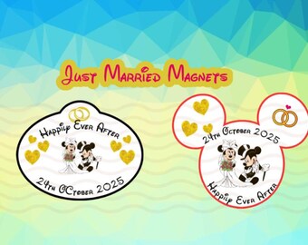 Just Married / Honeymoon Disney Magnets