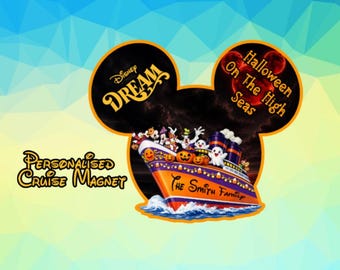 Disney Themed Halloween On The High Seas Custom Cruise Magnet