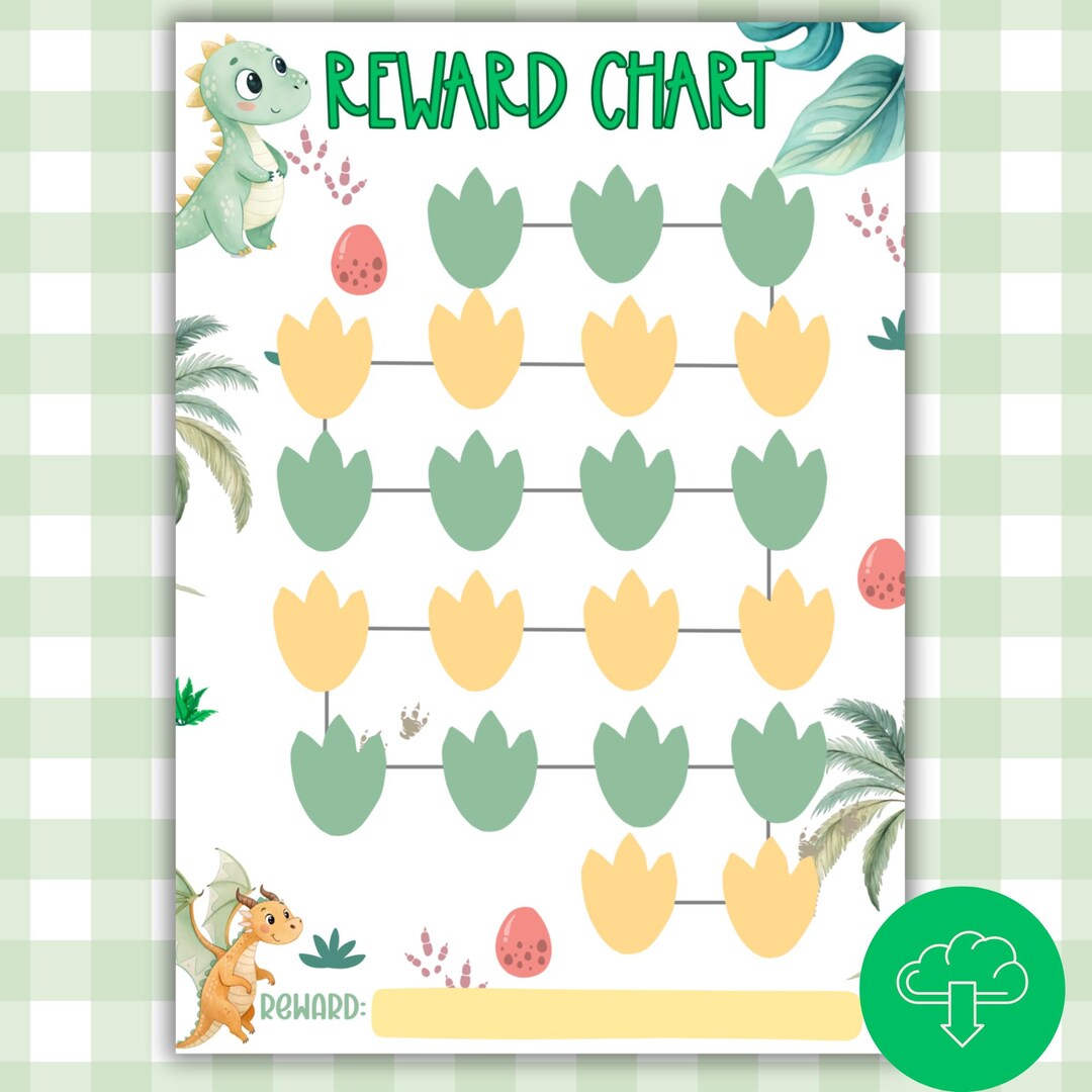 Dinosaur Reward Chart | Kids Behavior Tracker (digital Download) - Etsy ...
