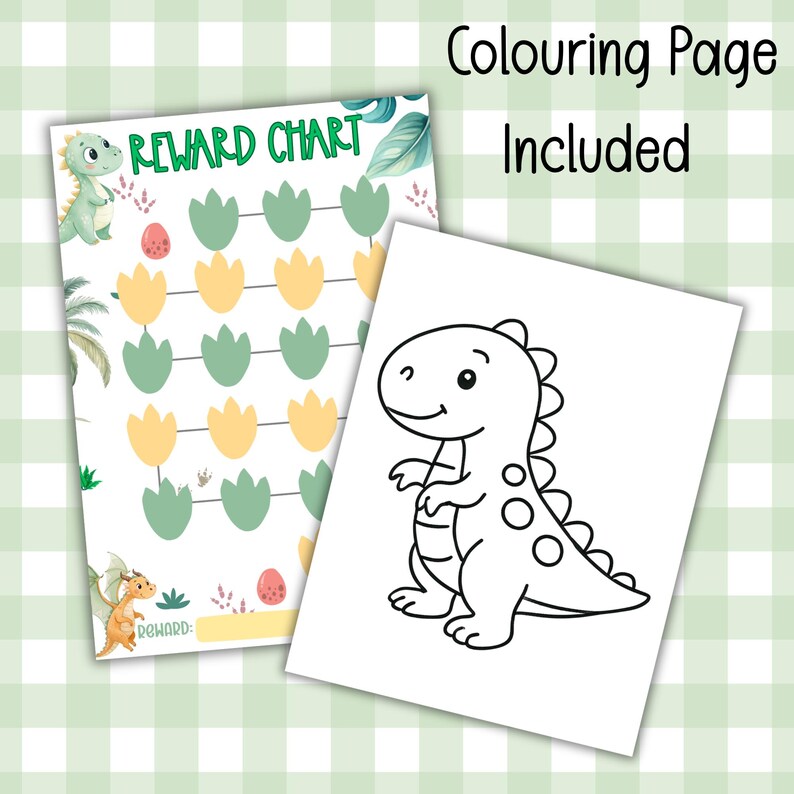Reward Chart Colouring In Dinosaur Reward Chart | Kids Behavior Tracker (digital Download) - Etsy ...