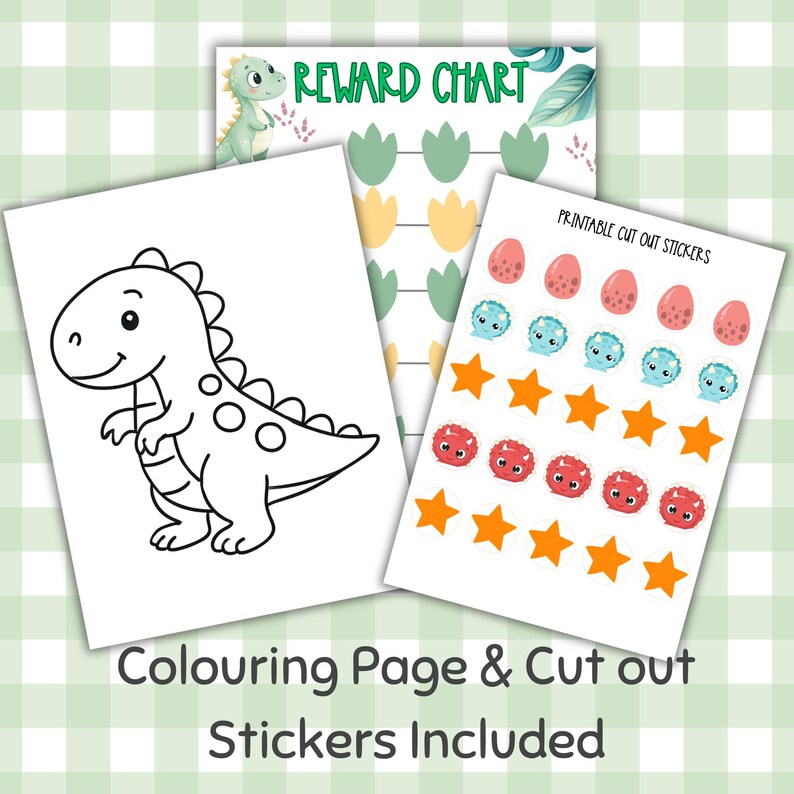 Reward Chart Colouring In Dinosaur Reward Chart | Toddler Behavior & Potty Training (A4/US Letter ...