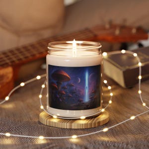 Soy Candle, 9oz - Hand Poured Aromatherapy Candle for Relaxation, Meditation, Home Decor, Alien Abduction Meeting, UFO Mystical