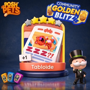 Golden Blitz_Tabloide_5 Star Sticker Set 21 - Posh Pets Album - Monopoly GO