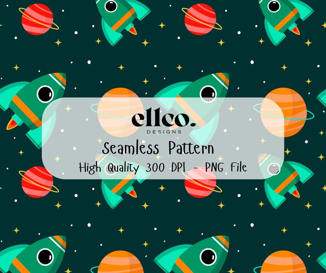 Repeatable Space Pattern Cute Kids Space Theme Seamless Repeatable Pattern - High Quality 300 ...