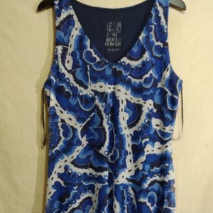 Desigual Blue Patterned Sleeveless Maxi Dress Size XL