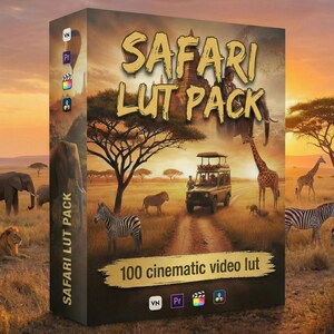 100 Safari LUTs Pack (Video Preset) für Color Grading Videos und Fotos auf Mobilgeräten und Desktop Computern Cube Natur