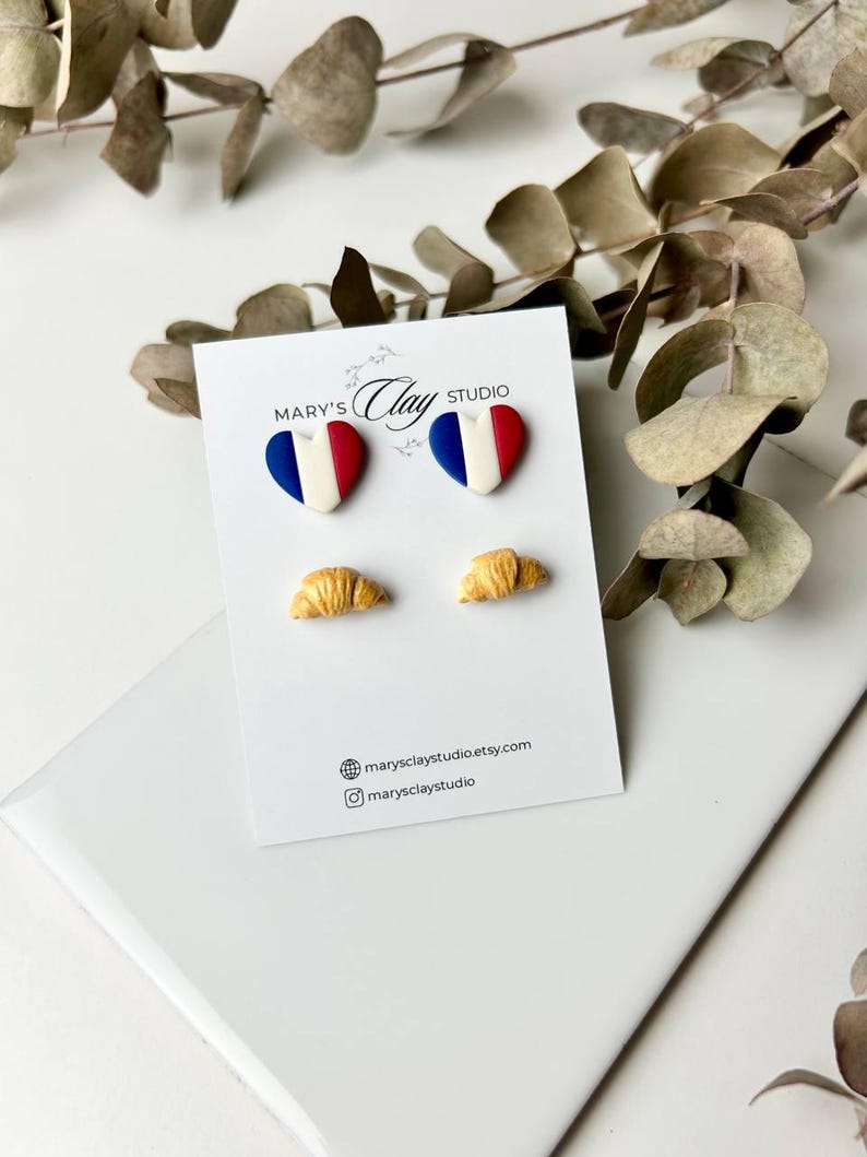 french flag earrings