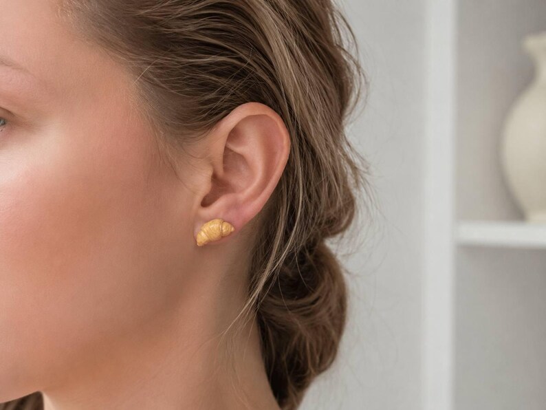 mini croissant studs
