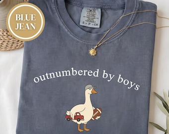Outnumbered By Boys Shirt, Goose Mom Shirt, Funny Boy Mom Tee, Boy Mom T-Shirt, Silly Goose Shirt, Boy Mama Gift Tee, Cute Boy Mama Shirt