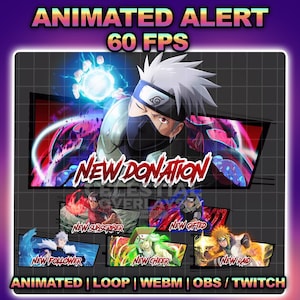 new Anime Stream overlay, Animated Alert | Manga overlays | anime twitch overlays, dark overlay