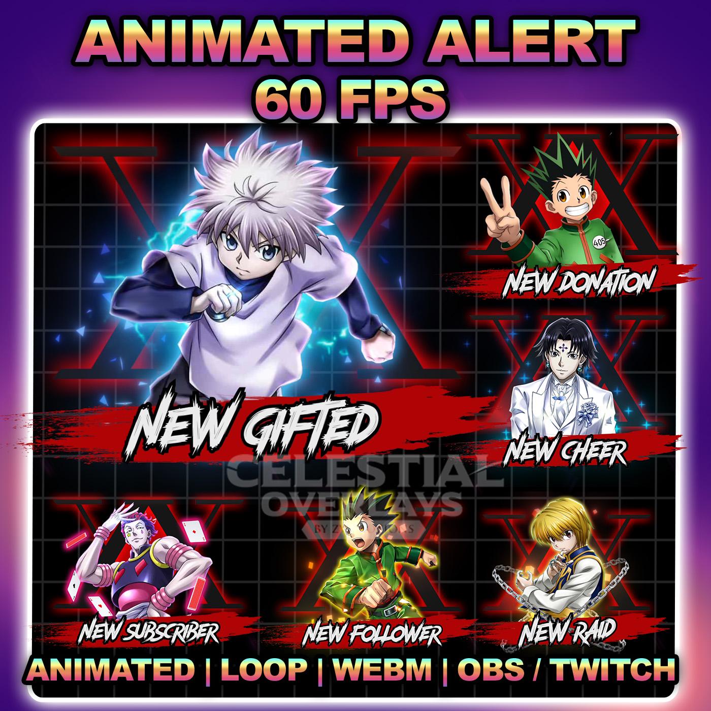 Limited Anime animated alert overlay Manga Style, anime stream