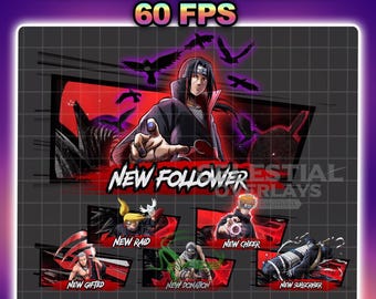 Animated Ninja Stream Alerts: Anime Twitch Overlay (Digital Download)