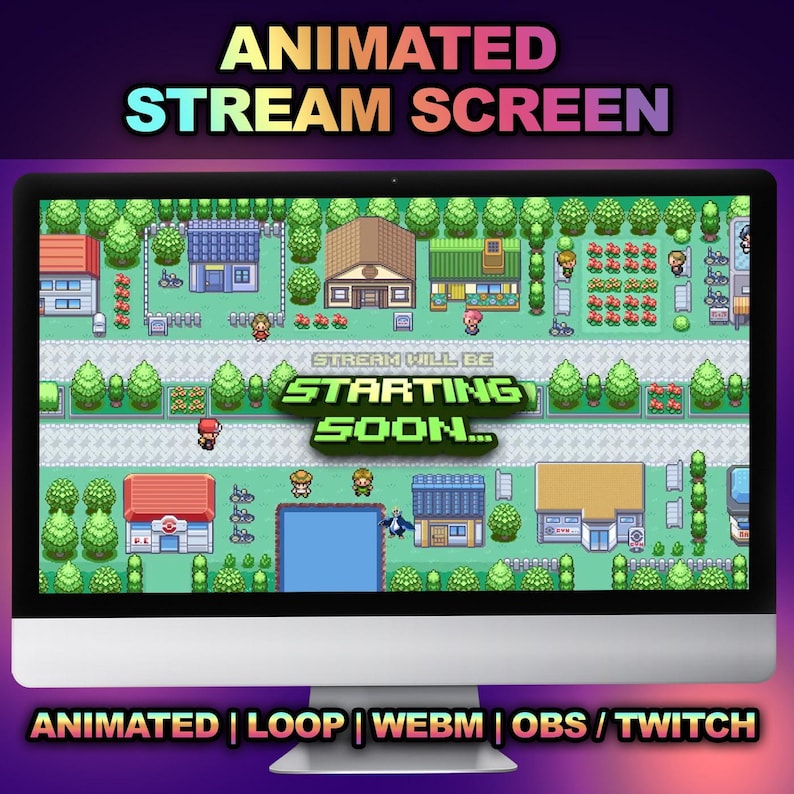 Pokemon Twitch Stream Screens Pack Animated Starting Soon, BRB, Offline ...